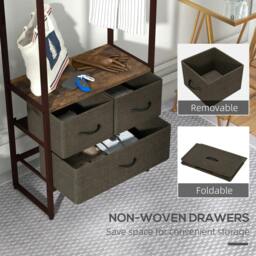 Rackhams Compact Clothes Rail, with Drawers and Shelf - thumbnail 5