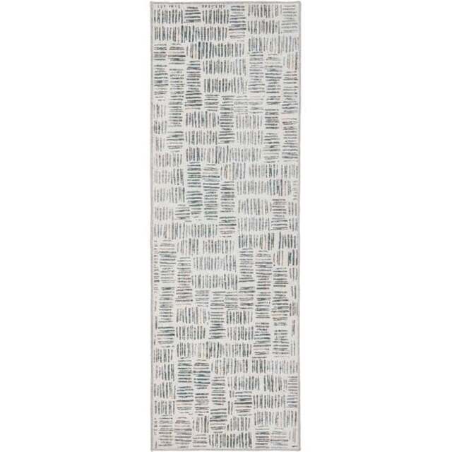 Rackhams Eco-Washable Green Rug Abstract Design - 67X200 cm