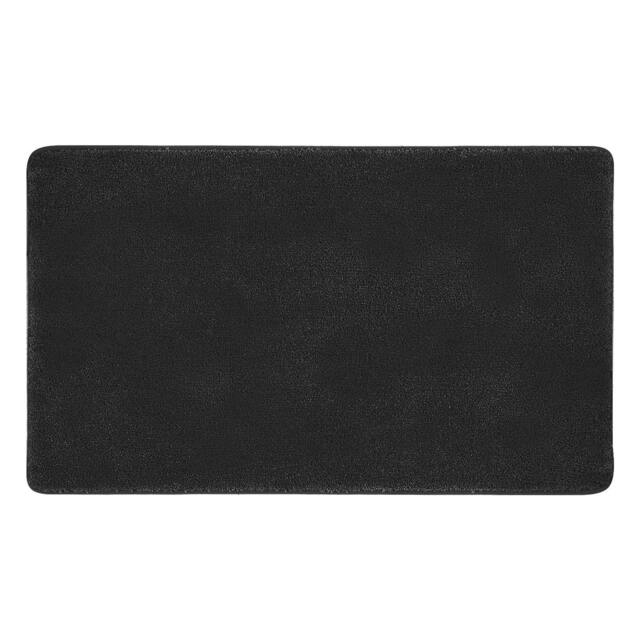 Rackhams Heavy Duty Non-Slip Door Mat Entryway Bathroom Kitchen Floor Rug Washable - Velvet Black - 60x90cm - image 1