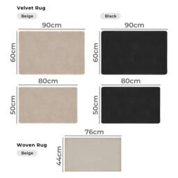 Rackhams Heavy Duty Non-Slip Door Mat Entryway Bathroom Kitchen Floor Rug Washable - Velvet Black - 60x90cm - thumbnail 6