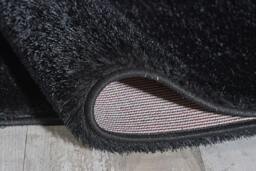 Rackhams Polyester Shaggy Rug - Black - 60cm x 110cm (2ft x 3.5ft) - thumbnail 4