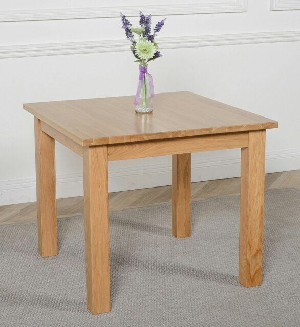 Rackhams Oslo Minimalist Solid Oak Dining Table - 90cm - Brown - Matte Laquer - 1 - image 1