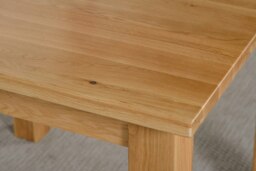 Rackhams Oslo Minimalist Solid Oak Dining Table - 90cm - Brown - Matte Laquer - 1 - thumbnail 5