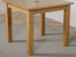Rackhams Oslo Minimalist Solid Oak Dining Table - 90cm - Brown - Matte Laquer - 1 - thumbnail 4