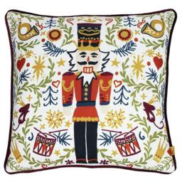 Rackhams Nutcracker Christmas Cushion Cover - Multicoloured - 43cm x 43cm - Multicoloured - 100% Polyester