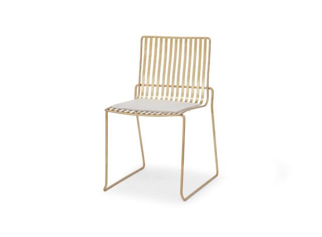 Rackhams Finn Dining Chairs - Brushed Brass - Natural Seat Pad - image 1