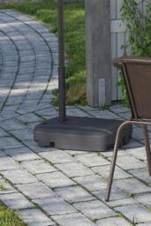 Rackhams 60KG 48mm Heavy Duty Outdoor Portable Cantilever Parasol Base - Rolling Stand with Wheels,Fillable Garden Umbrella Holder - Black - One Size - thumbnail 3