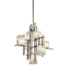 Rackhams 7 Bulb Chandelier Hanging Pendant LIght Classic Pewter LED G9 3.5W Bulb