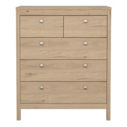 Rackhams Madrid Chest 3+2 Drawers in Jackson Hickory Oak - Oak - Matt - Melamine - thumbnail 2