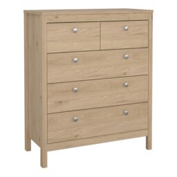Rackhams Madrid Chest 3+2 Drawers in Jackson Hickory Oak - Oak - Matt - Melamine