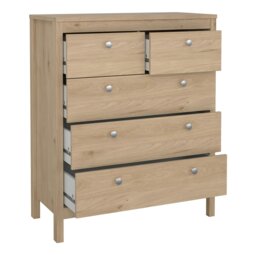 Rackhams Madrid Chest 3+2 Drawers in Jackson Hickory Oak - Oak - Matt - Melamine - thumbnail 5