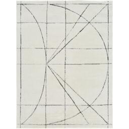Rackhams Galey Alix Architect-Modern Ivory Black Graphic High Pile Rug - 80 x 220 cm - thumbnail 3