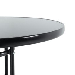 Rackhams Patio Garden Dining Table with Umbrella Hole Glass Garden Table - Dia 80 x H 72 cm - thumbnail 4