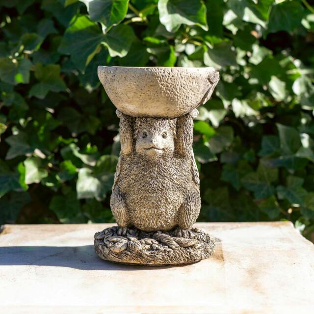 Rackhams Small Adorable Hedgehog Design Stonecast Bird Bath - image 1