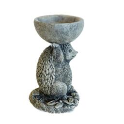 Rackhams Small Adorable Hedgehog Design Stonecast Bird Bath - thumbnail 2