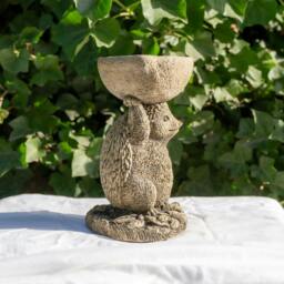 Rackhams Small Adorable Hedgehog Design Stonecast Bird Bath - thumbnail 5