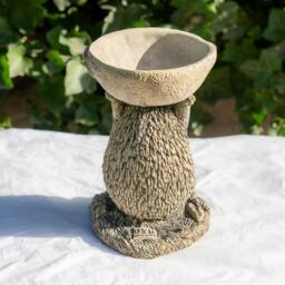 Rackhams Small Adorable Hedgehog Design Stonecast Bird Bath - thumbnail 4