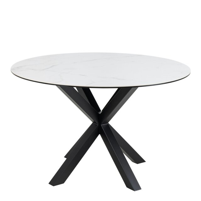 Rackhams Heaven Dining Table with Ceramic White Top - Black - No - White - image 1