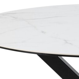 Rackhams Heaven Dining Table with Ceramic White Top - Black - No - White - thumbnail 5