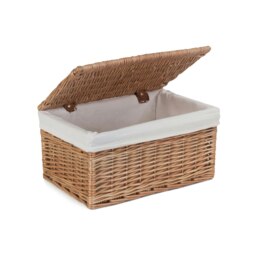 Rackhams Light Steamed Cotton Lined Wicker Storage Basket - Set of 3 - thumbnail 2