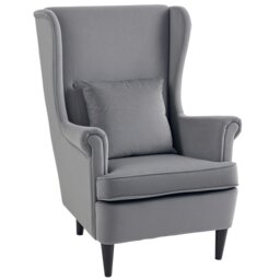 Rackhams Wingback Chair, Modern Accent Chair for Living Room Bedroom, Grey - Green - thumbnail 2
