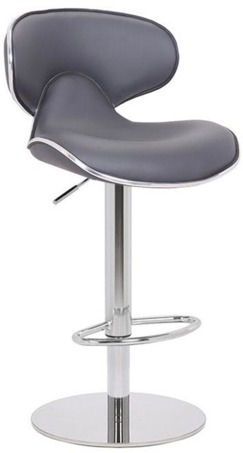 Rackhams Deluxe Carcaso Faux Leather Bar Stool, Adjustable Swivel, Weighted Base - image 1