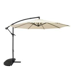 Rackhams Cantilever Parasol 3m With Half Fan Base – Cream - thumbnail 1