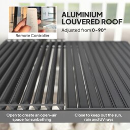 Rackhams 3 x 3(m) Electric Louvered Pergola Aluminium Pergola w/ LED Light - thumbnail 4