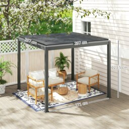 Rackhams 3 x 3(m) Electric Louvered Pergola Aluminium Pergola w/ LED Light - thumbnail 6