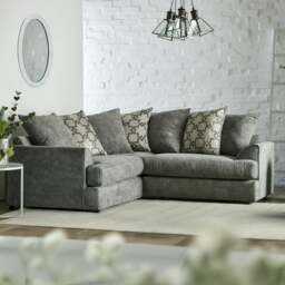 Rackhams Graceland Fabric 5 Seater Corner Sofa - Stone - thumbnail 2