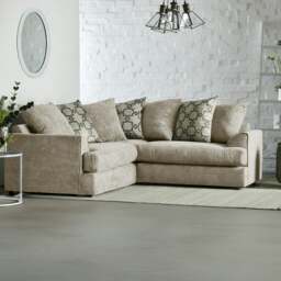 Rackhams Graceland Fabric 5 Seater Corner Sofa - Stone - thumbnail 1