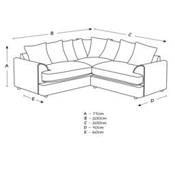 Rackhams Graceland Fabric 5 Seater Corner Sofa - Stone - thumbnail 5