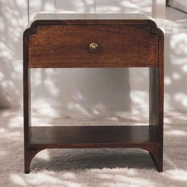 Rackhams Solid Wood California Walnut Newton Bedside Table - image 1