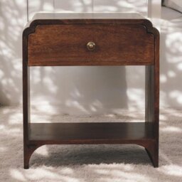 Rackhams Solid Wood California Walnut Newton Bedside Table