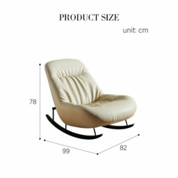 Rackhams Lutz Rocking Chair With Footstool, Leather - Mocha - thumbnail 6