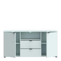 Rackhams Ganymede TV Unit with Open Shelf, Drawer & 2 Doors in Light Grey - W 129.8 X  H 63.1 X  D 41.3cm - 1 - Manufactured Wood - thumbnail 5