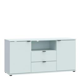 Rackhams Ganymede TV Unit with Open Shelf, Drawer & 2 Doors in Light Grey - W 129.8 X  H 63.1 X  D 41.3cm - 1 - Manufactured Wood - thumbnail 2