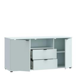 Rackhams Ganymede TV Unit with Open Shelf, Drawer & 2 Doors in Light Grey - W 129.8 X  H 63.1 X  D 41.3cm - 1 - Manufactured Wood - thumbnail 4