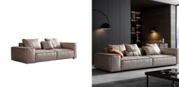 Rackhams Zora Two Seater Sofa, Real Leather, Beige - Two Seater 166cm - thumbnail 3