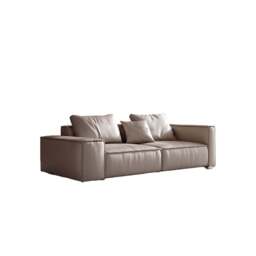 Rackhams Zora Two Seater Sofa, Real Leather, Beige - Two Seater 166cm - thumbnail 4