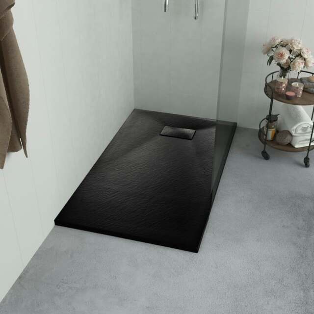 Rackhams Shower Base Tray SMC Black 100x80 cm