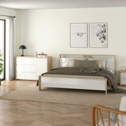 Rackhams Next Sideboard with 1 Door and 3 Drawers Jackson Hickory White high gloss - Oak & White - 118.6 - 1 - thumbnail 6