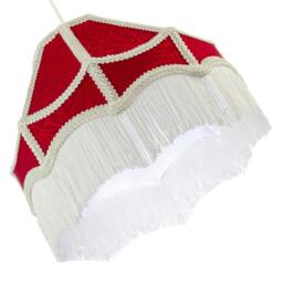Rackhams Classic Victorian Style Empire Pendant Shade in Burgundy Red Fabric - thumbnail 4