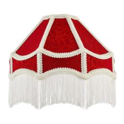 Rackhams Classic Victorian Style Empire Pendant Shade in Burgundy Red Fabric - thumbnail 2
