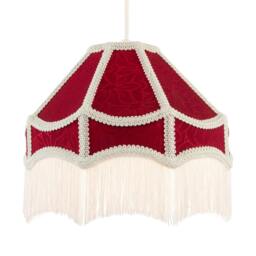 Rackhams Classic Victorian Style Empire Pendant Shade in Burgundy Red Fabric