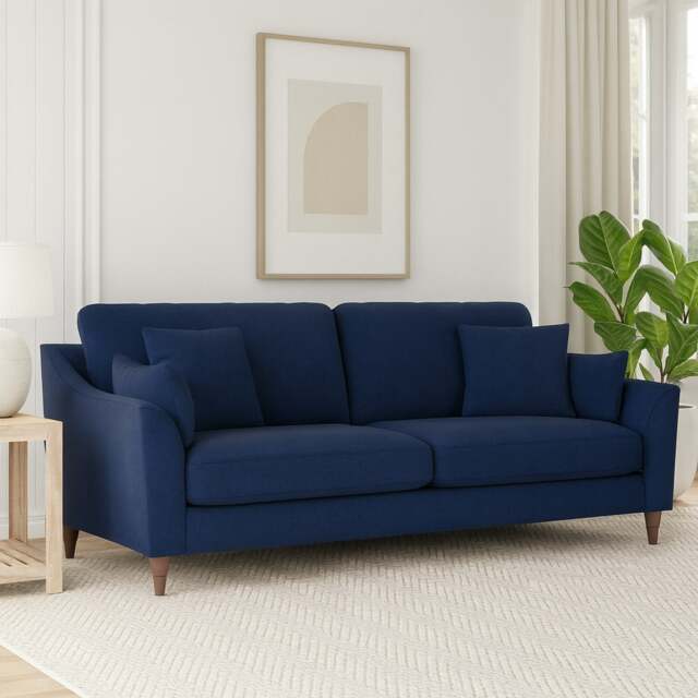 Rackhams Hepburn Fabric 3 Seater Sofa - Navy Blue - image 1