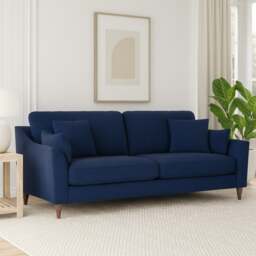 Rackhams Hepburn Fabric 3 Seater Sofa - Navy Blue