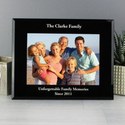 Rackhams Personalised 5x7 Landscape Black Glass Photo Frame - thumbnail 4