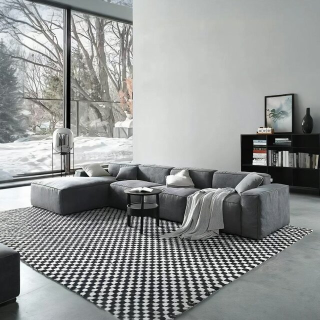 Rackhams Zavia Three Seater Corner Sofa, Linen - Right Hand Facing - Grey - Three Corner Seater 320cm - image 1