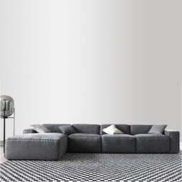 Rackhams Zavia Three Seater Corner Sofa, Linen - Right Hand Facing - Grey - Three Corner Seater 320cm - thumbnail 3